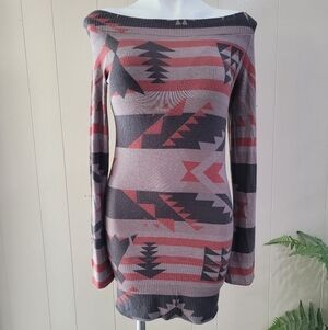Enti Glamour Aztec Off The Shoulder Sweater Sz S